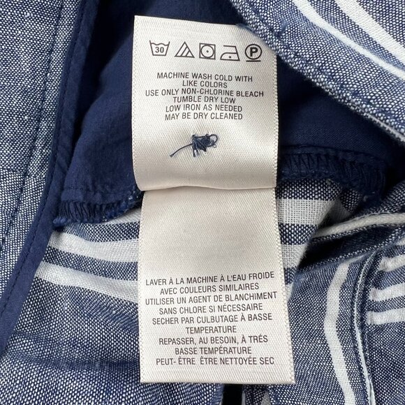 Anthropologie Blue & White Stripe Wide-Leg Front Pleat Pant Size OP - Picture 10 of 10